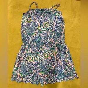Lilly Pulitzer Pink and Blue Preppy Girls Youth 14-16 Romper
